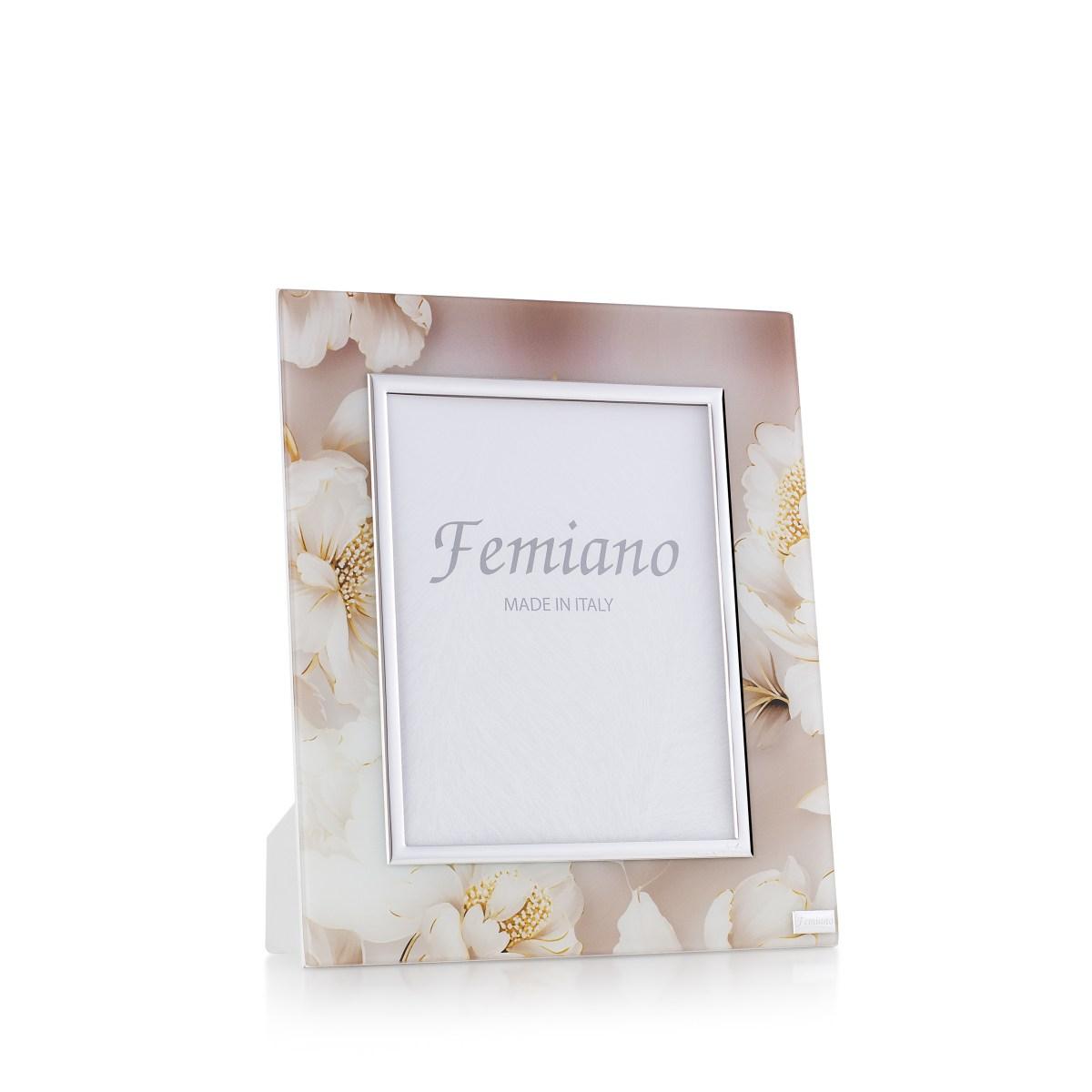 112982foto Femiano - Cornice portafoto in vetro temperato linea Peonie misura 18x24 cm - immagine 1