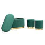 Mauro Ferretti - Set 3pz Panca con contenitore e sgabelli Shopy verde - immagine 4