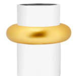 Fade Maison - Vaso cilindrico Gabrielle oro e bianco