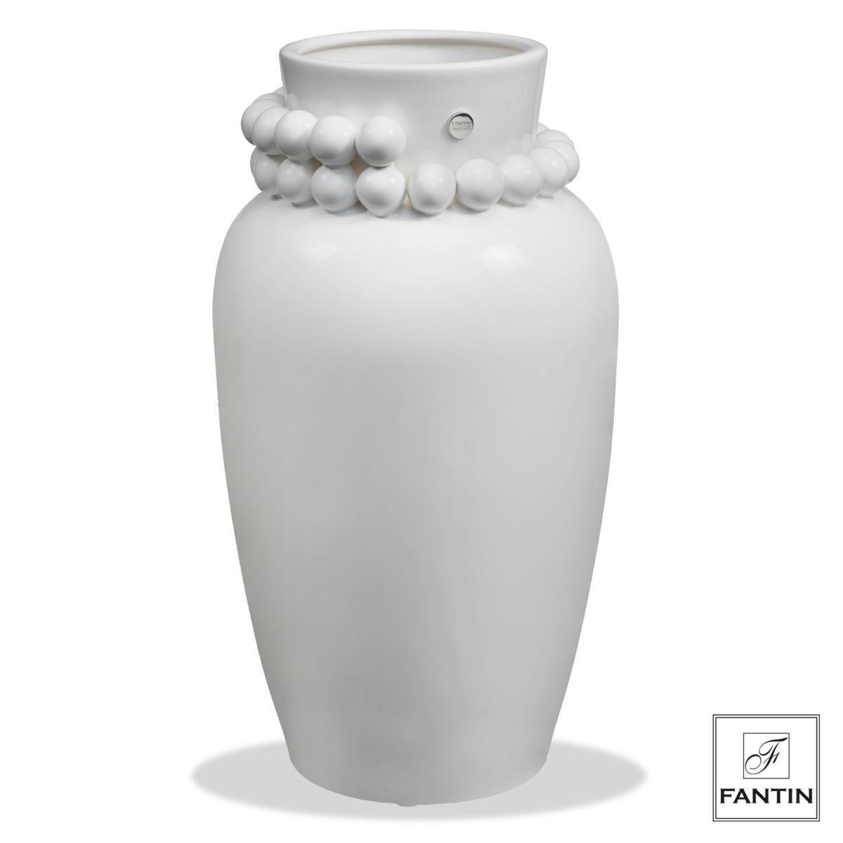 60220B_0_ori Fantin argenti - Vaso Ceramica Perle Bianco - immagine 1