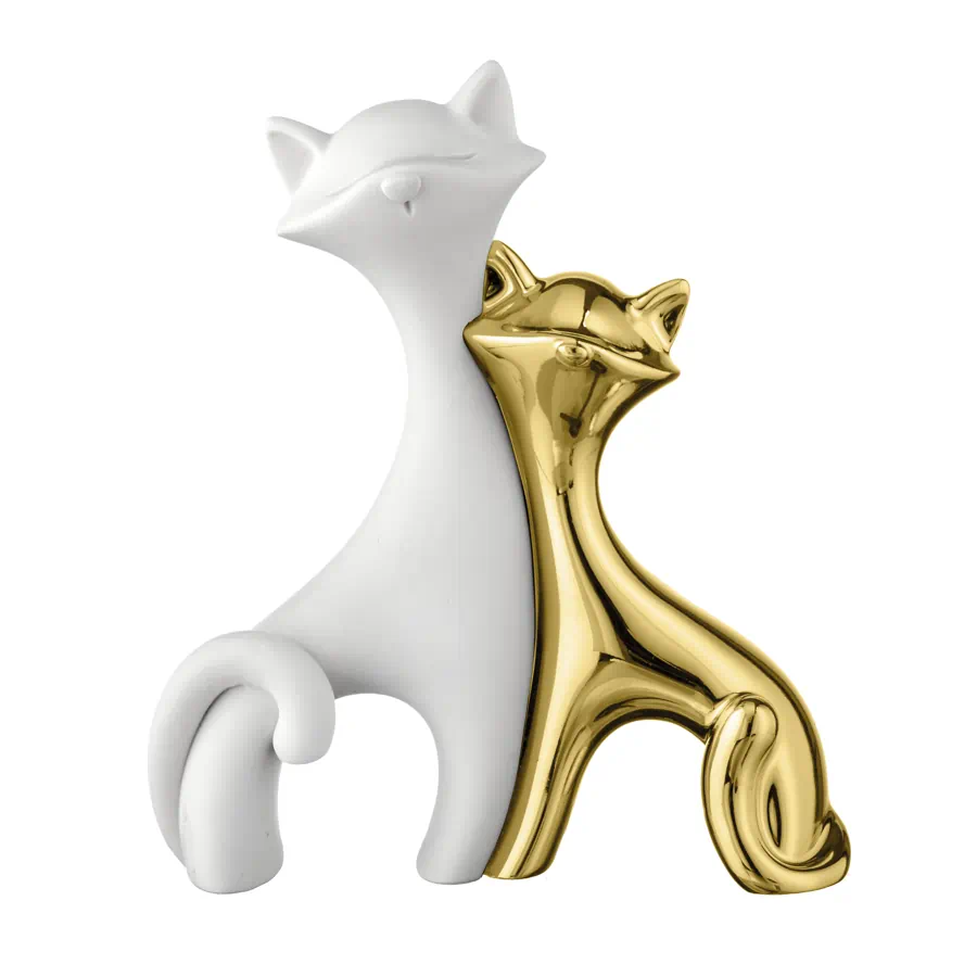 Bongelli-scultura-coppia-gattini-12x11-oro-bianco-ME2623-1OR Bongelli - Scultura coppia gattini 12×11 oro/bianco - immagine 1