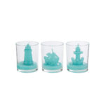 Le Stelle - Bicchiere Candela Mare 3Ass. d . 6xh. 7,5cm