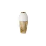 L'arte di Nacchi - Vaso decorativo in ceramica bianca e oro ot-13