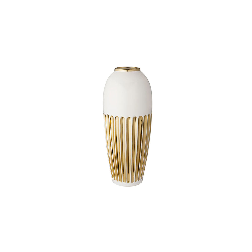OT-13 L'arte di Nacchi - Vaso decorativo in ceramica bianca e oro ot-13 - immagine 1