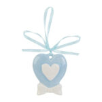 Le Stelle - Appendino Calamita Porcellana Cuore Celeste 4,5x5,5cm