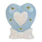 Le Stelle - Cuore Porcellana Led Celeste 8x6x10cm