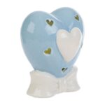 Le Stelle - Cuore Porcellana Led Celeste 8x6x10cm - immagine 2