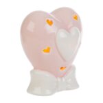 Le Stelle - Cuore Porcellana Led Rosa 8x6x10cm - immagine 2