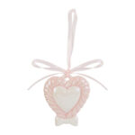 Le Stelle - Appendino Calamita Cuore Porcellana Rosa 4,5x5cm