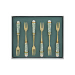 Le Stelle - Set 6 PZ Forchettine decorazione Verde 15 cm - immagine 2