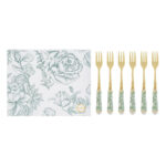 Le Stelle - Set 6 PZ Forchettine decorazione Verde 15 cm - immagine 3