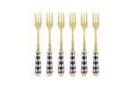 Le Stelle - Set 6 Pz Forchettine dec. Scacchi 15cm - immagine 2