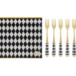 Le Stelle - Set 6 Pz Forchettine dec. Scacchi 15cm