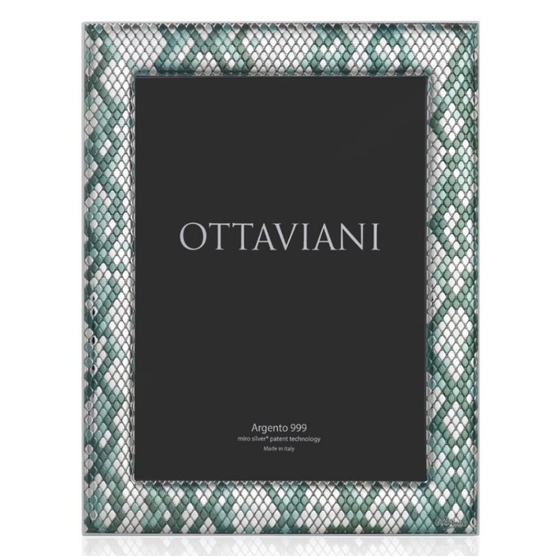portafoto Ottaviani - Portafoto pitonato verde 18 x 24 - immagine 1